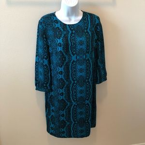 Loft shift dress blue and black